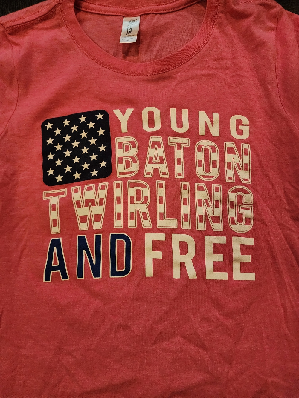 Kids Red 'Young Baton Twirling and Free' Graphic Tee